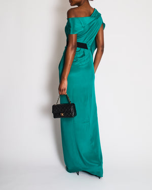 Roland Mouret Green One-Shoulder Maxi Dress with Band Detail Size FR 36 (UK 8)