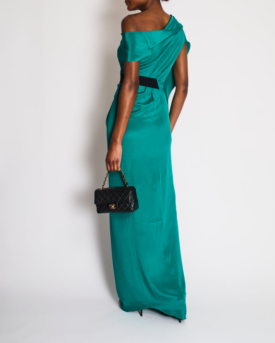 Roland Mouret Green One-Shoulder Maxi Dress with Band Detail Size FR 36 (UK 8)
