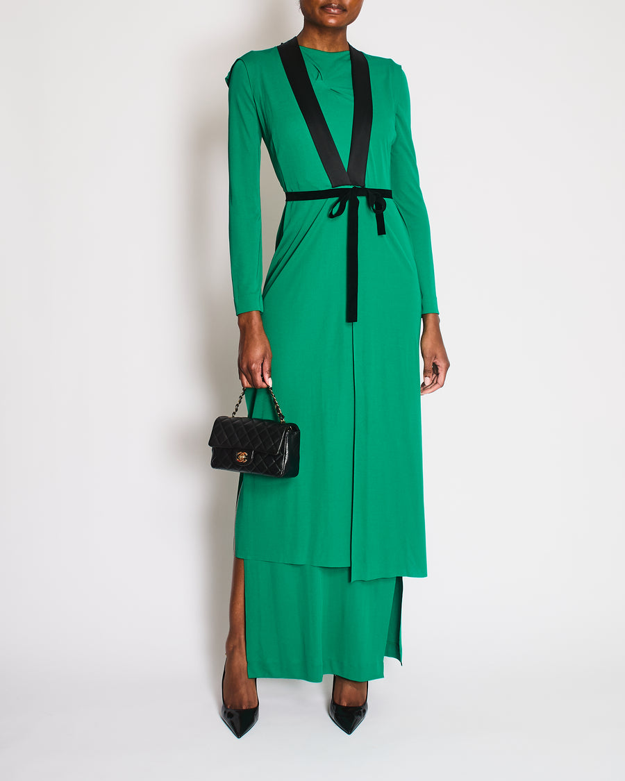 Roland Mouret Green Long Sleeve Maxi Dress with Matching Vest Size FR –  Sellier
