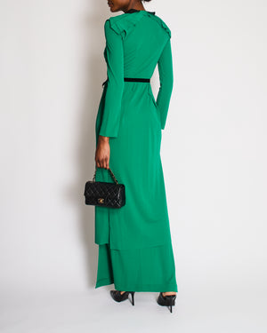 Roland Mouret Green Long Sleeve Maxi Dress with Matching Vest Size FR 34 (UK 6)