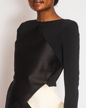 Roland Mouret Black Long Sleeve Midi Dress with Panel Detail Size FR 36 (UK 8)