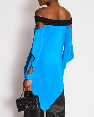 Roland Mouret Electric Blue Off-Shoulder Top with Cuff Detail Size FR 36 (UK 8)