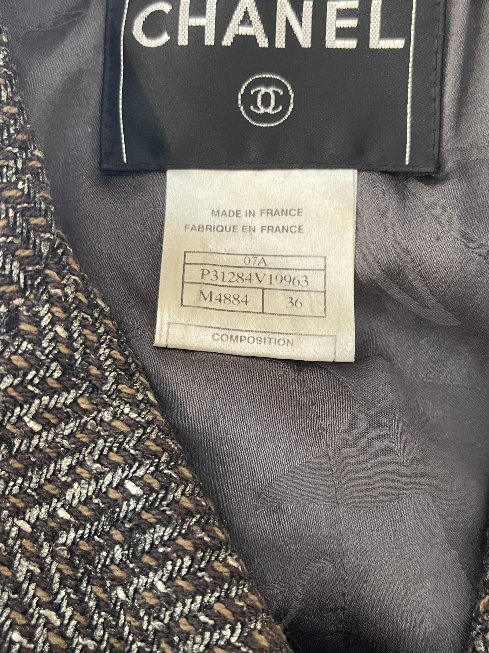 Chanel Fall 2007 Grey Metallic Tweed Double-Breasted Jacket