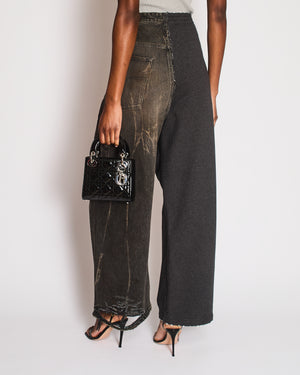 Balenciaga Unisex Black Cut-Up Baggy Hybrid Denim and Tracksuit Trousers Size S (UK 8)