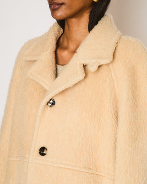Celine Beige Camel Hair Single Breasted Coat Size FR 34 (UK 6)