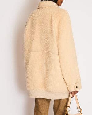 Celine Beige Camel Hair Single Breasted Coat Size FR 34 (UK 6)