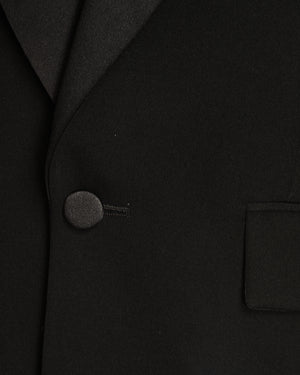 Saint Laurent Black Single Breasted Tuxedo Jacket Size FR 40 (UK 12)