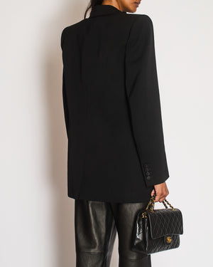 Saint Laurent Black Single Breasted Tuxedo Jacket Size FR 40 (UK 12)