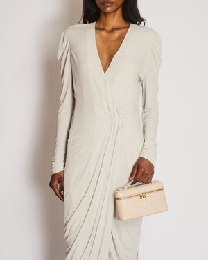 Alexander McQueen Grey Long Sleeve Wrap Dress Size IT 44 (UK 12)