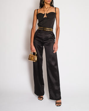 Magda Butrym Black Silk Suit Trousers Size FR 34 (UK 6)