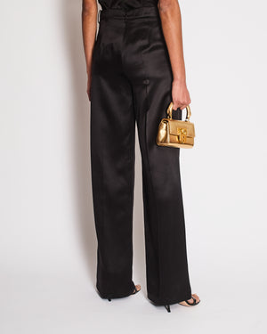 Magda Butrym Black Silk Suit Trousers Size FR 34 (UK 6)