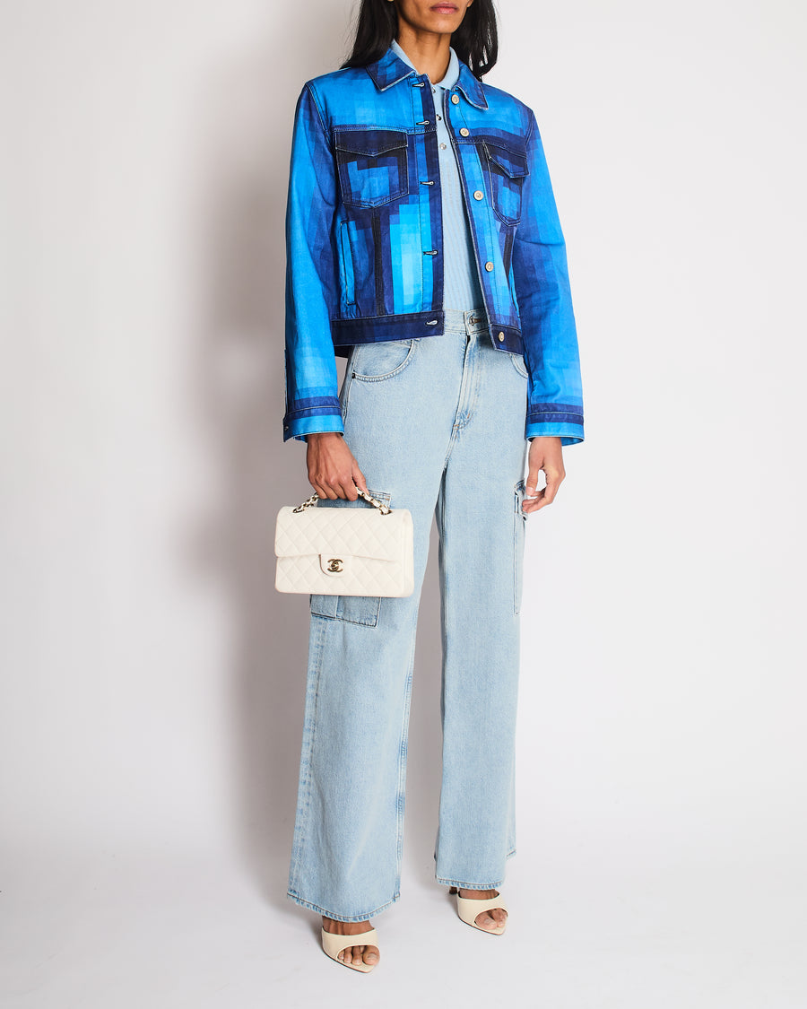 Loewe SS23 Pixelated Blue Denim Jacket FR 38 (UK 10)