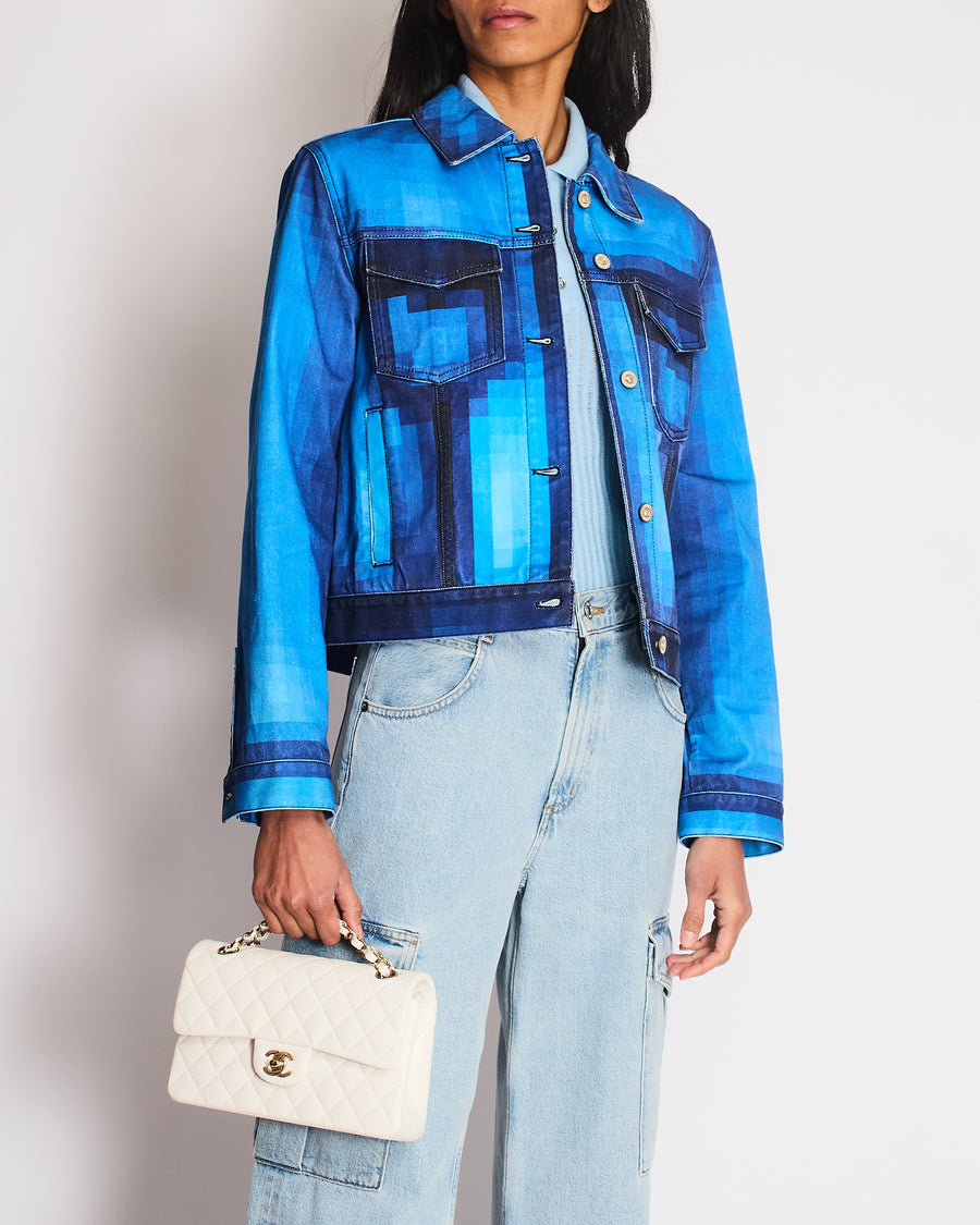 Loewe SS23 Pixelated Blue Denim Jacket FR 38 (UK 10)