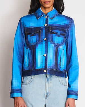 Loewe SS23 Pixelated Blue Denim Jacket FR 38 (UK 10)