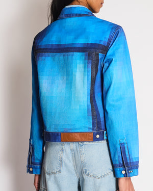 Loewe SS23 Pixelated Blue Denim Jacket FR 38 (UK 10)