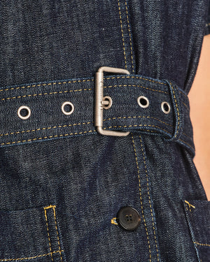 Christian Dior Dark Denim Shirt with Belt and Patch Pocket FR 40 (UK 12)