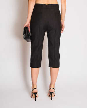 Christian Dior Grey Glitter High Waisted Capri Pants Size FR 38 (UK 10)