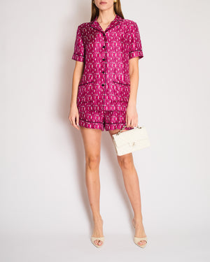 Christian Dior Pink "MISS DIOR" Silk Shirt with Matching Short Size 36 (UK 8)