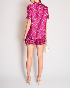 Christian Dior Pink "MISS DIOR" Silk Shirt with Matching Short Size 36 (UK 8)
