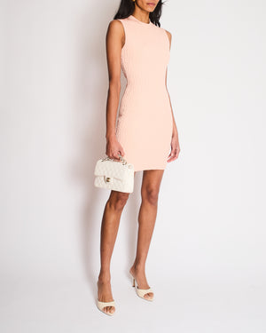 Fendi Peach Embossed Monogram Bodycon Mini Dress Size IT 38 (UK 6)