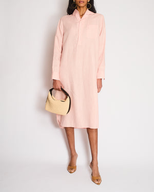 Loro Piana Pink Linen Shirt Dress Size IT 42 (UK 10) RRP £1,525