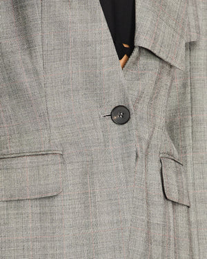 Alexander McQueen Deconstructed Single Breasted Grey Wool Blazer Size IT 42 (UK 10)