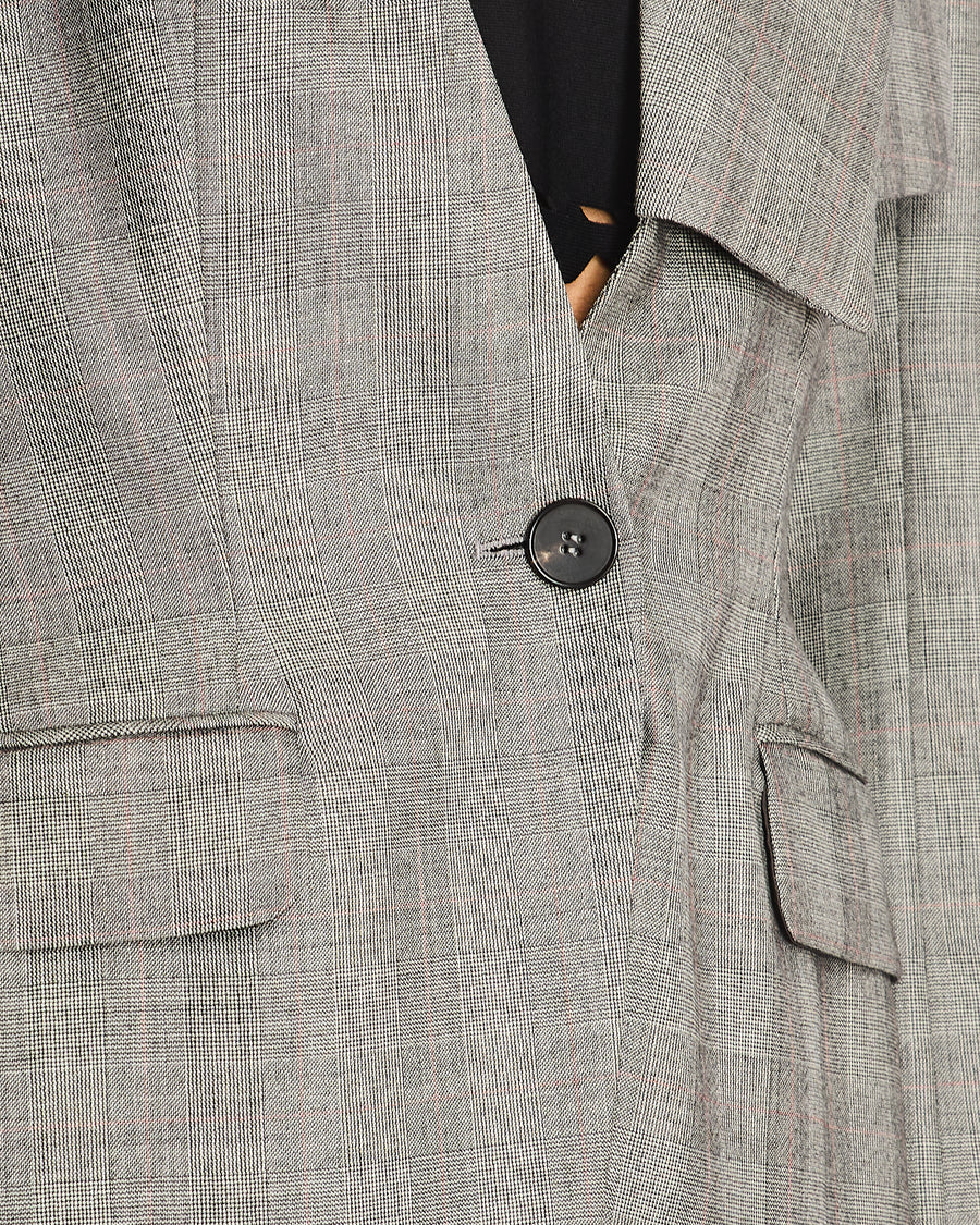 Alexander McQueen Deconstructed Single Breasted Grey Wool Blazer Size IT 42 (UK 10)