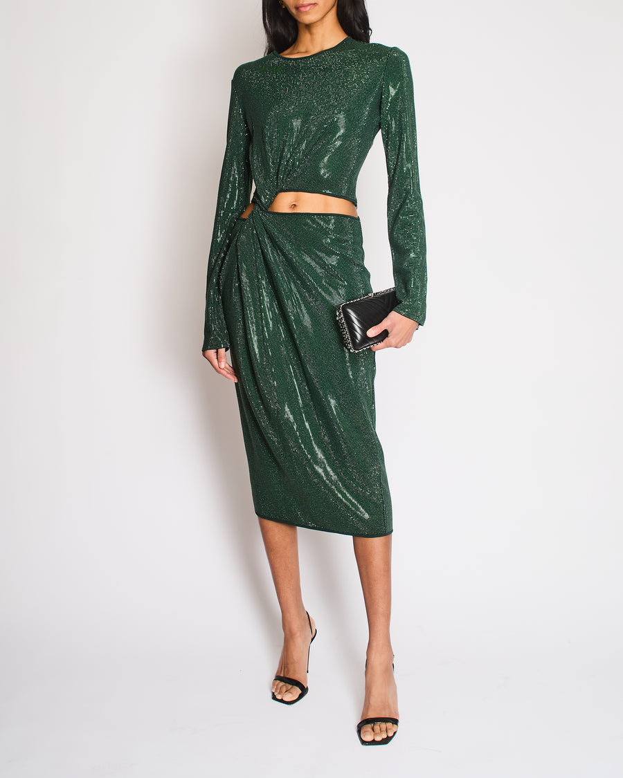 bottega green dress Bottega Veneta Green Maxi Rhinestone Embellished Dress Size S (UK 8-10 –  Sellier