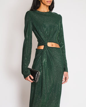 Bottega Veneta Green Maxi Rhinestone Embellished Dress Size S (UK 8-10) RRP £4,400