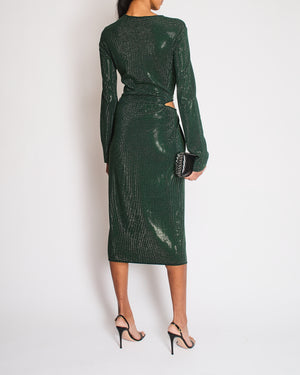 Bottega Veneta Green Maxi Rhinestone Embellished Dress Size S (UK 8-10 Sellier Bottega Veneta Green Maxi Rhinestone Embellished Dress Size S (UK 8-10 Sellier