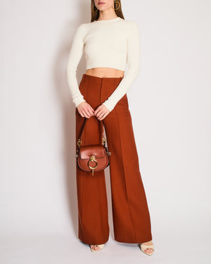 Lovers & Friends White Cropped Ribbed Jumper Size XS (UK 6)