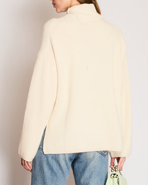 Joseph Cream Wool High Neck Jumper Size XS (UK 6)