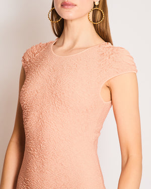 Alexander McQueen Blush Pink Textured Pucker Knit Mini Dress Size S (UK 8)