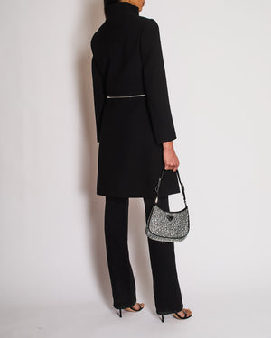 Chloe Black Long Sleeve Coat with Zip Detail Size FR 34 (UK 6)