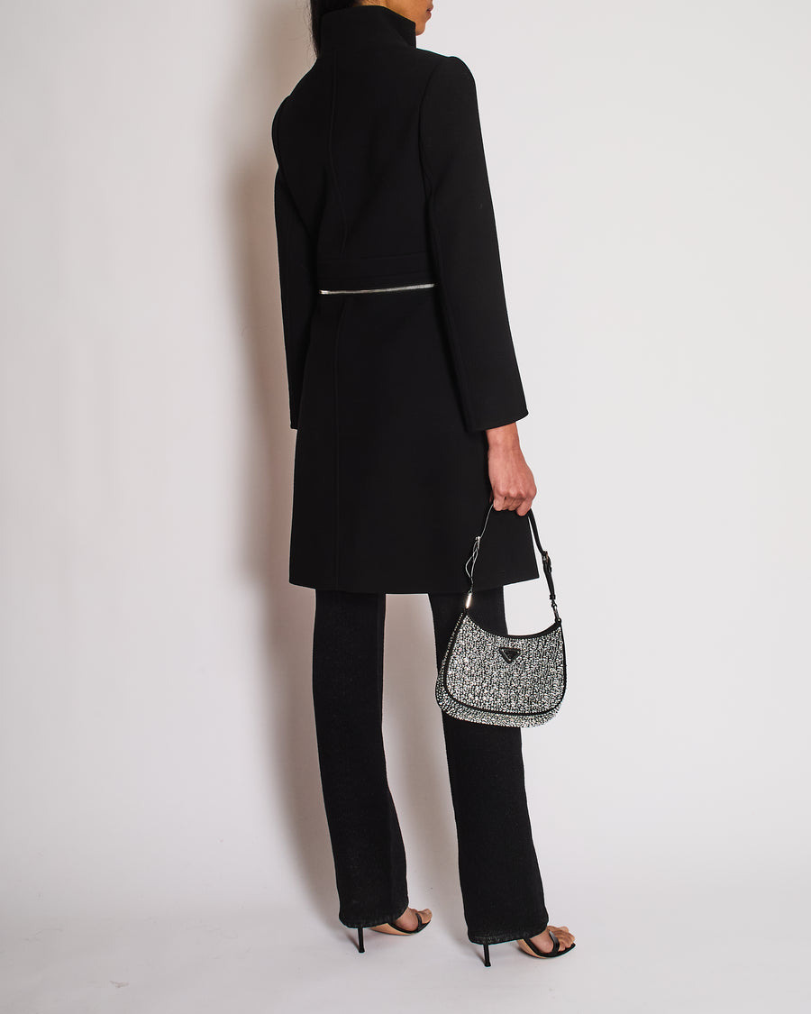 Chloe Black Long Sleeve Coat with Zip Detail Size FR 34 (UK 6)