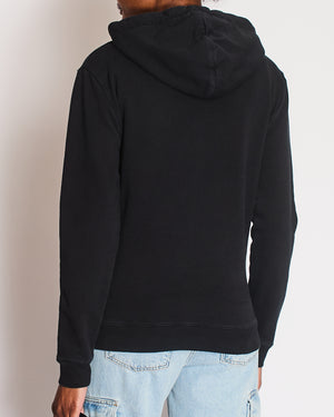 Saint Laurent Logo Cotton Black Hoodie Size XS (UK 6)