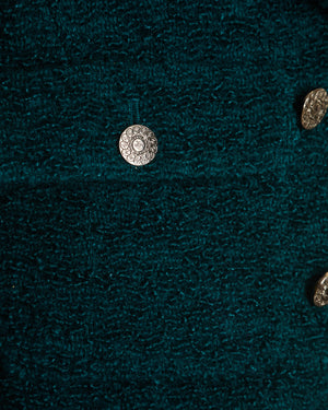 Chanel 97/A Teal Double Breasted Wool Jacket Size FR 36 (UK 8)