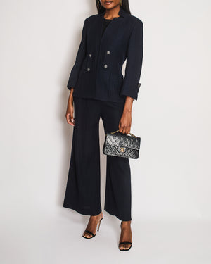 Chanel Navy Single Breasted Two-Piece Jacket and Trouser Set Size FR 42 (UK 14)
