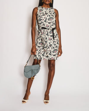 Louis Vuitton White Sleeveless Belted Printed Midi Dress with Cape Detail Size FR 34 (UK 6)