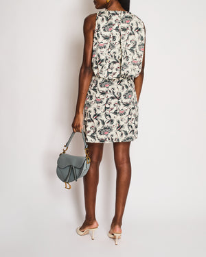 Louis Vuitton White Sleeveless Belted Printed Midi Dress with Cape Detail Size FR 34 (UK 6)