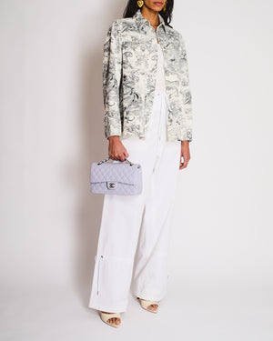 Christian Dior White Toile De Jouy Button Down Shirt Jacket Size FR 34 (UK 6)