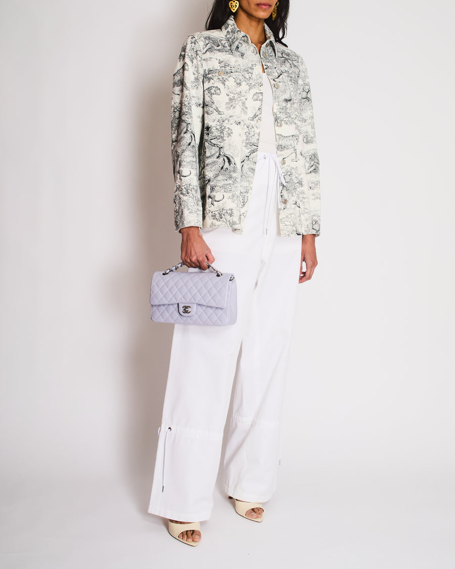 Christian Dior White Toile De Jouy Button Down Shirt Jacket Size FR 34 (UK 6)