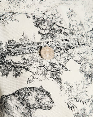 Christian Dior White Toile De Jouy Button Down Shirt Jacket Size FR 34 (UK 6)