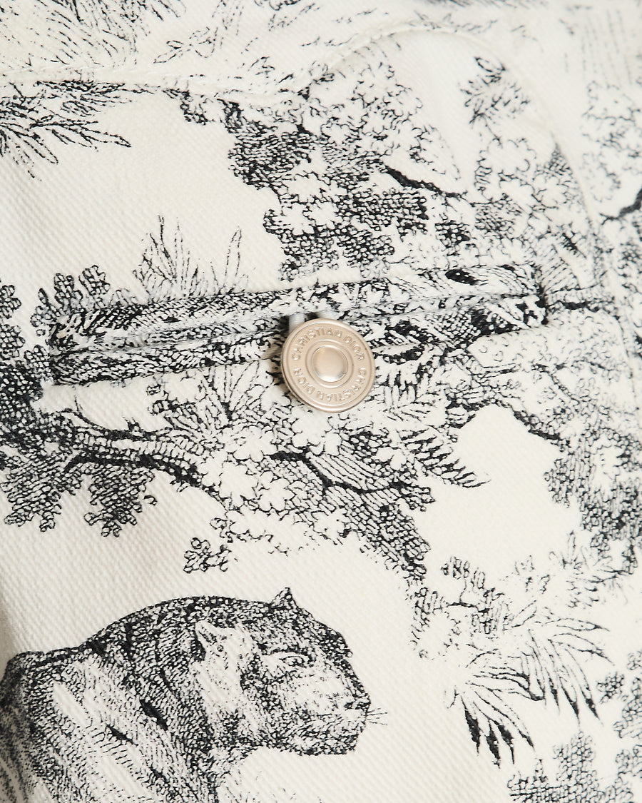 Christian Dior White Toile De Jouy Button Down Shirt Jacket Size FR 34 (UK 6)
