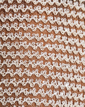 Balmain Silver Cable Knit Embellished Long Sleeve Top Size FR 36 (UK 8)