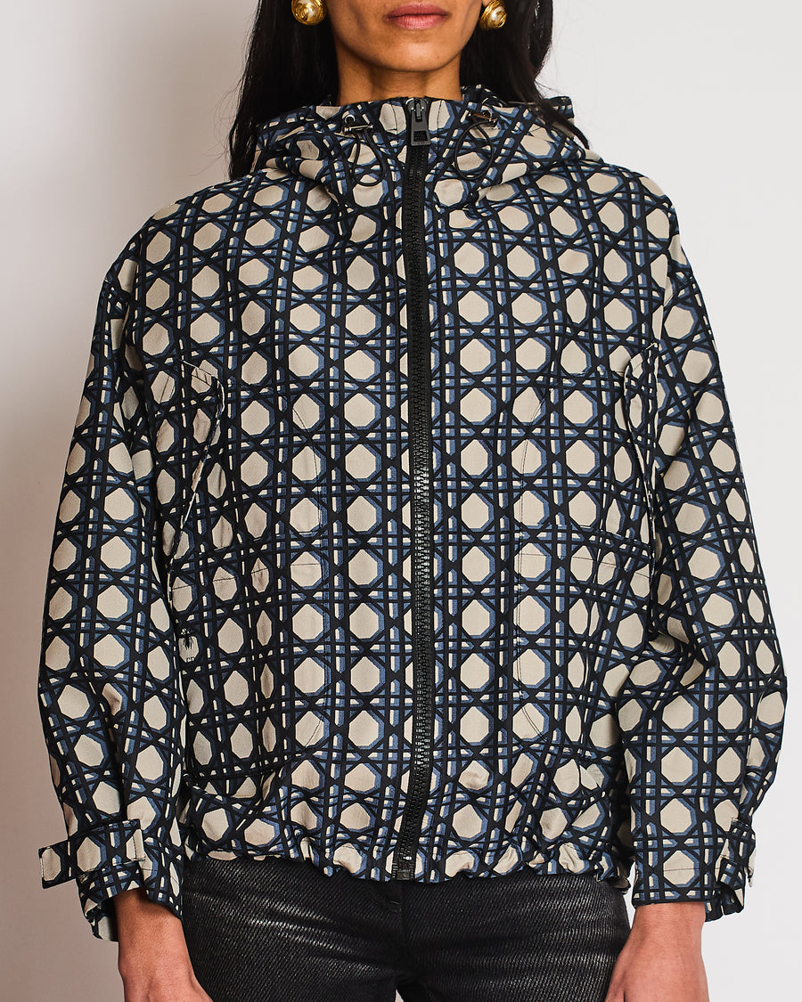 Christian Dior Navy Cannage Hooded Rain Jacket Size XS (UK 6/8)