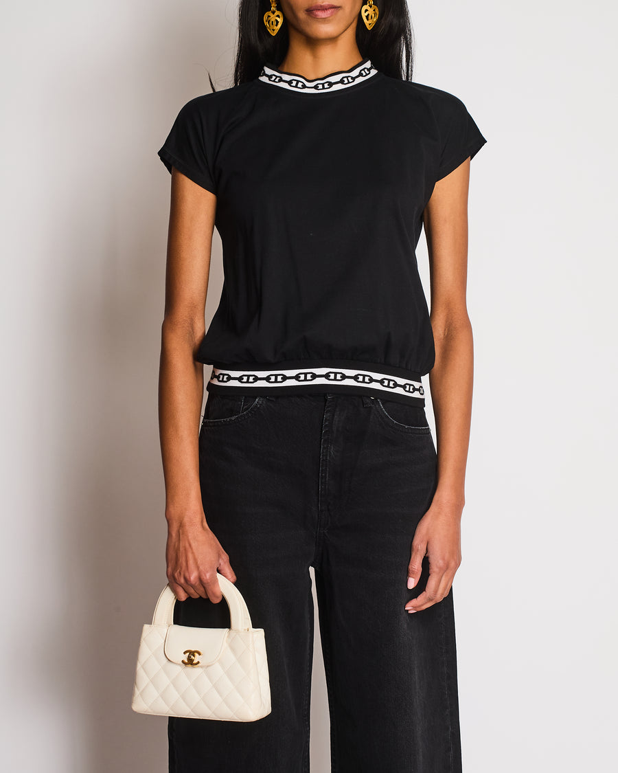 Hermès Black Chaine d'Ancre Detail T-Shirt Size FR 34 (UK 6)