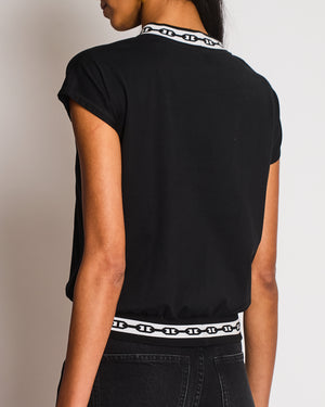 Hermès Black Chaine d'Ancre Detail T-Shirt Size FR 34 (UK 6)