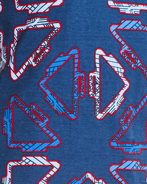 Hermès Blue Robe Droite Tatersales Jersey T-Shirt Size FR 36 (UK 8)