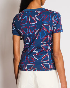 Hermès Blue Robe Droite Tatersales Jersey T-Shirt Size FR 36 (UK 8)